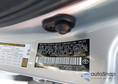 2022 Toyota Corolla Le из США, поврежденный, VIN JTDEPMAE1NJ224897